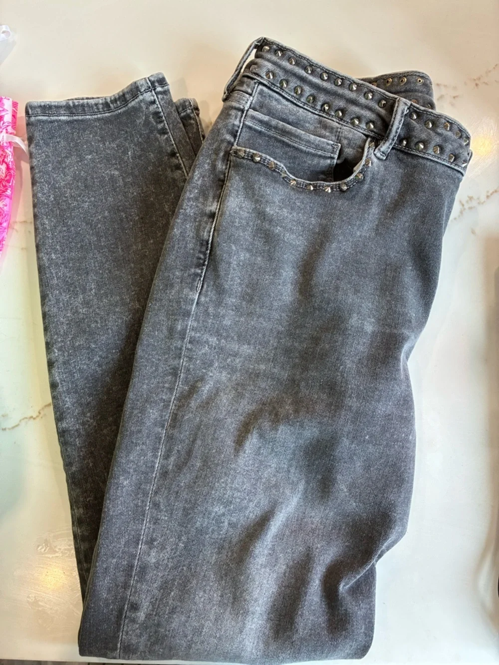 All Saints miller gray studded Washed Jeans size 32